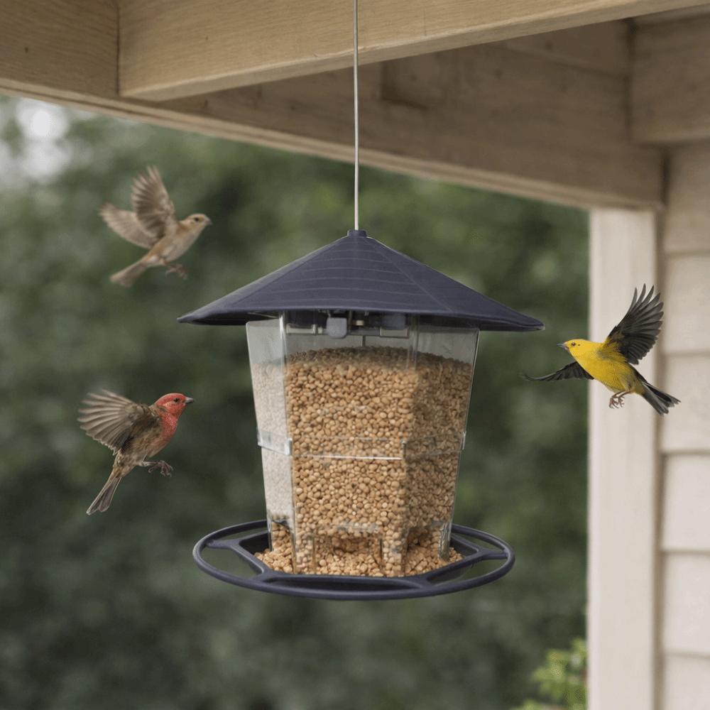 Folding Hanging Bird Feeder Waterproof Bird Food Dispenser Wild Bird Feeders  Courtyard