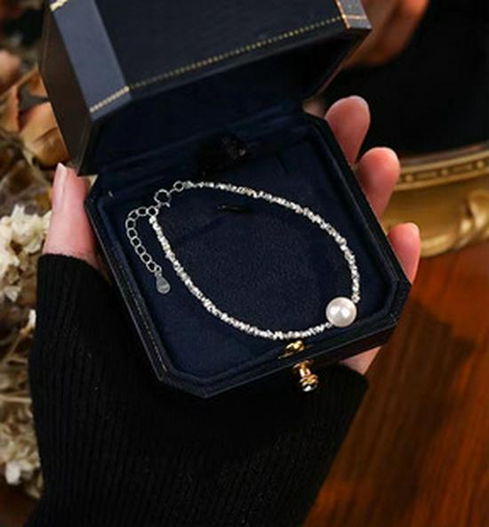 S925 Sterling Silver Natural Pearl Women's Bracelet – Light Luxury High-End Freshwater Pearl Design