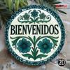 Metal Tin Sign Spanish Quote Bienvenidos Wall Art Elegant Floral Home Decor Office Gift