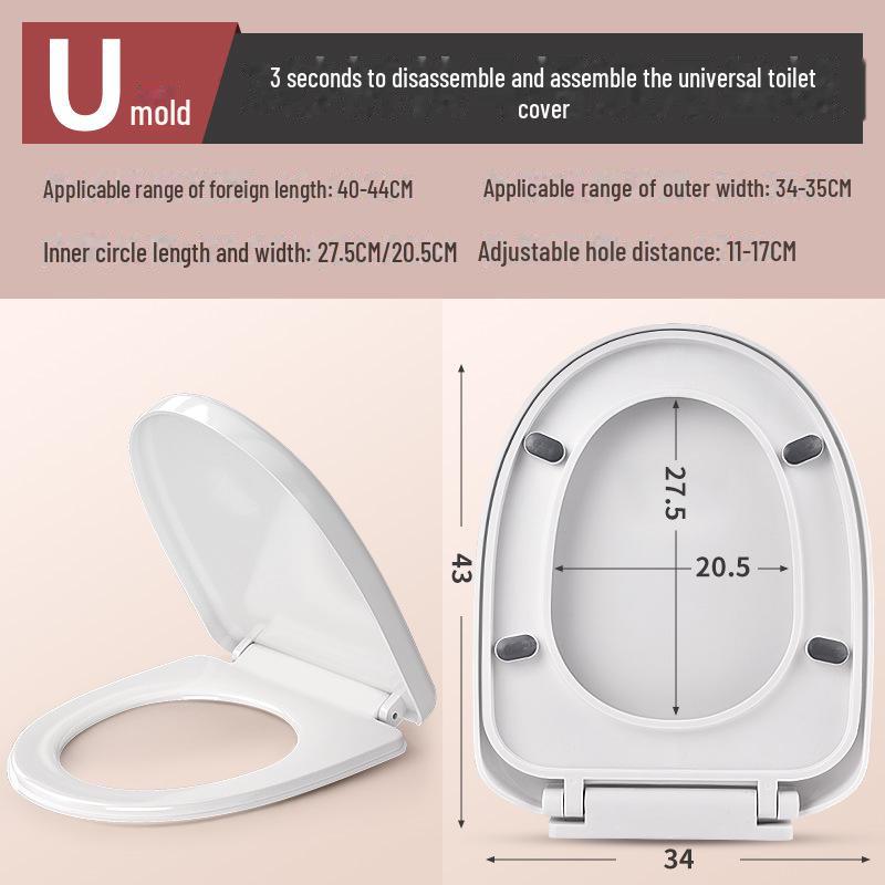 Housse de siège de toilette universelle à installation rapide et à descente lente - Accessoires épais et adaptés à la maison