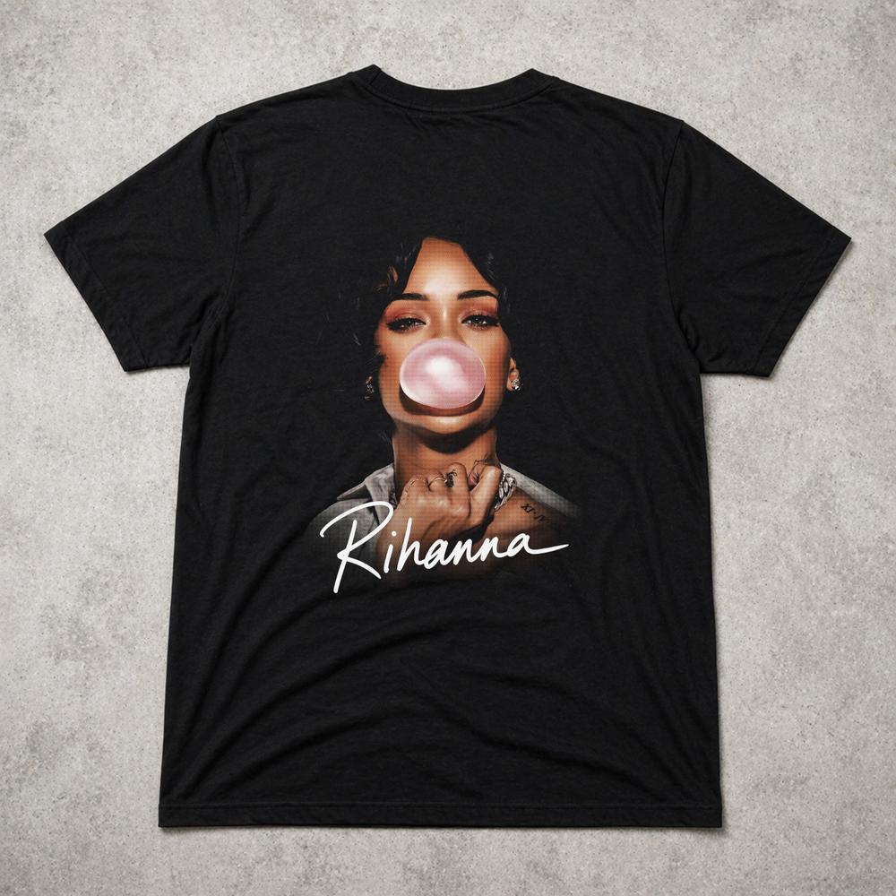 Rihanna T Shirt Pop Music Graphic Tee Unisexs Unisexs Kids Black Gift Idea 2XL