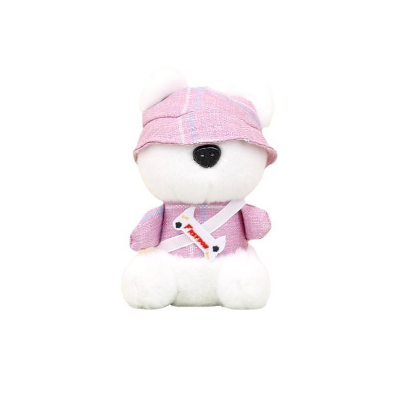 Soft Plush Puppy Keychain Lovable Short-haired Stuffed Animal Bag Charm