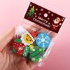 Cartoon Christmas Erasers Funny Kawaii Stationery Prize Gift 1D Three-dimensional Shape Santa Claus Christmas Eraser Set