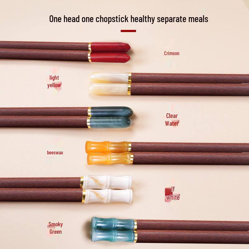Luxury Imitation Jade & Chicken Wing Wood Chopsticks Set: Antibacterial, Mold-Resistant, Lacquer-Free, and Wax-Free In a Premium Gift Box.