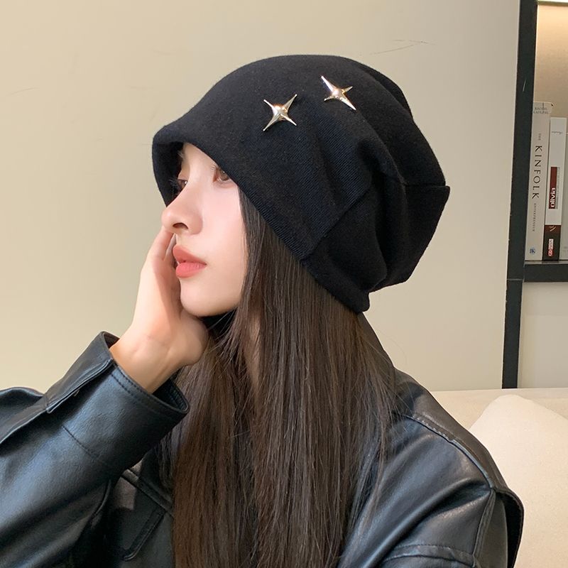 Hat Women's Winter Fashion New Women's Winter Pullover Knitted Wool Baotou Stacking Hat