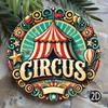 Vintage Circus 2D Metal Art Sign Striped Tent Star Home Office Cafe Decor