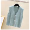v neck sleeveless knitted cardigan sweater vest for women early autumn new fashion loose short tank tops loose casual solid color elegant clothing