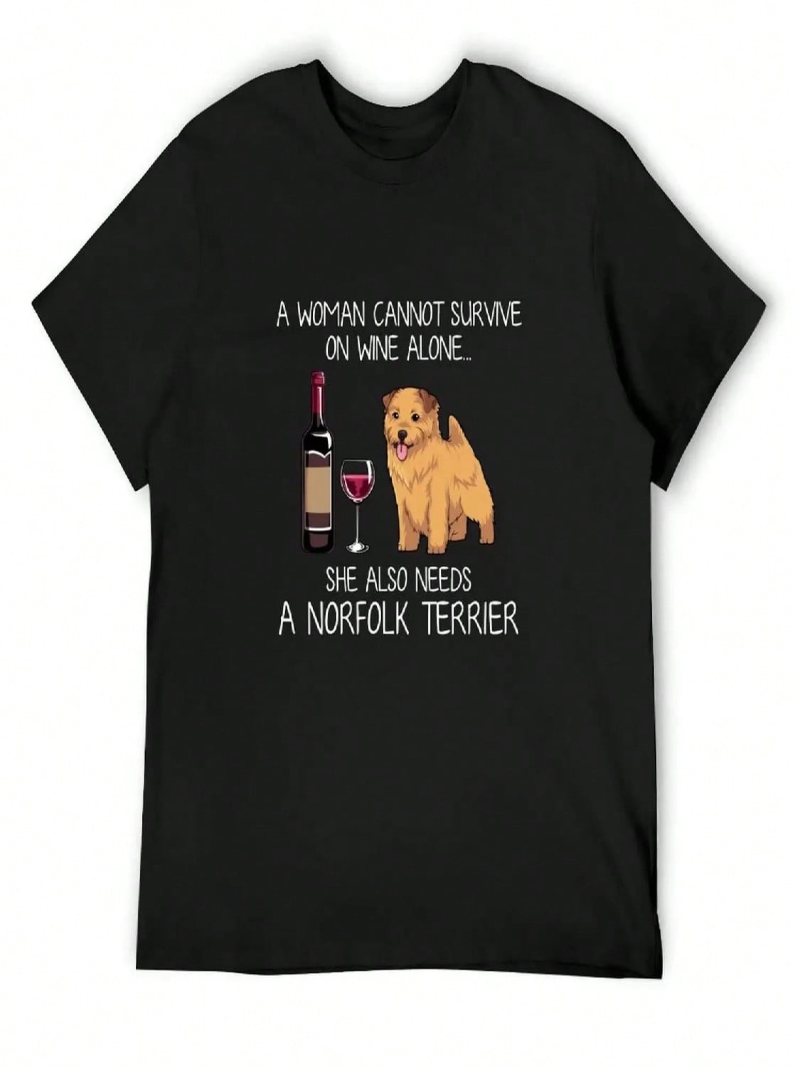 Norfolk Terrier And Wine Funny Dog T-Shirt Plus Sizes Graphic Tee Shirt Tops Anime Stuff T Shirts For unisex S разноцветный