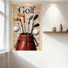 Vintage Golf Collage Metal Tin Sign - Retro Golf Bag, Clubs, Balls & Newspaper Artwork - Man Cave Bar Pub Wall Decor, Home Sport