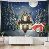 Christmas Tree Forest Snow Tapestry, Hanging Cloth, New Year Gift, Room Wall Hanging, Bohemian Style, Bedroom, Home Decoration