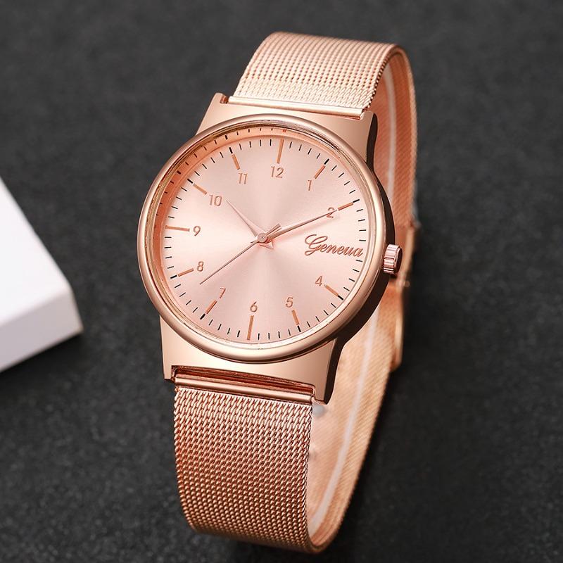 Ladies Watch Fashion Rose Gold Steel Strap Quartz Watch