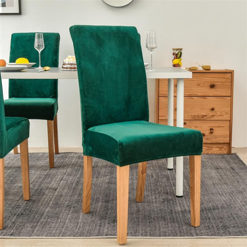 Velvet Chair Cover Stretch Dining Chair Slipcover Elastic Spandex Covers for Chairs Universal Housse Pour Chaise Solid Stoelhoes