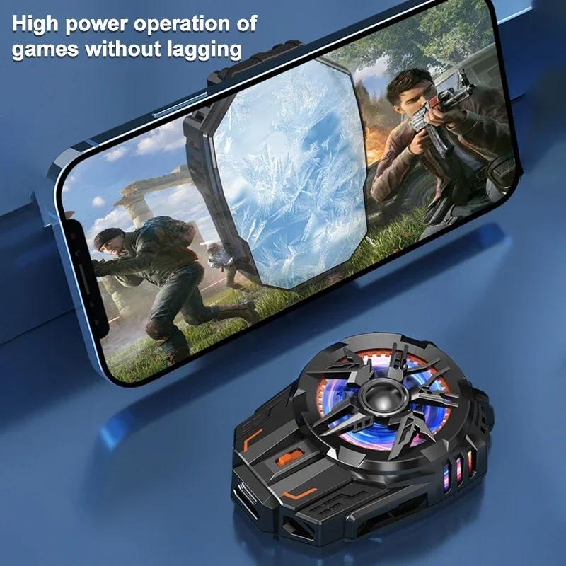 JD12 Magnetic Universal Mobile Phone Cooler Semiconductor Cooling Fan Radiator for IOS Android PUBG Heat Sink with RGB Lighting