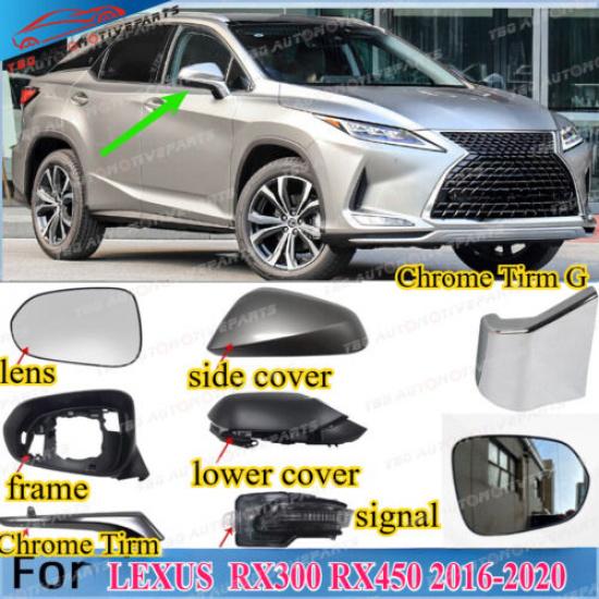 Side Mirror Lens Frame Turn Signal Chrome Tirm for LEXUS RX RX300 RX450 2016 -20