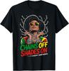 Juneteenth Chains Off Shades On Afro Woman Black Girls T-Shirt