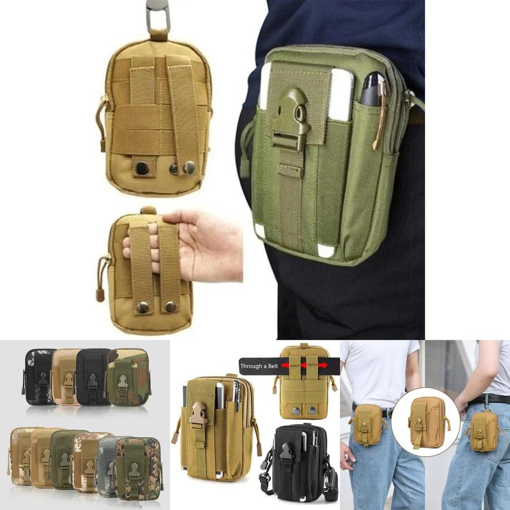Tactical Camouflage Waist Pack For Men Outdoor Travel Multi Function Waterproof Phone Holder