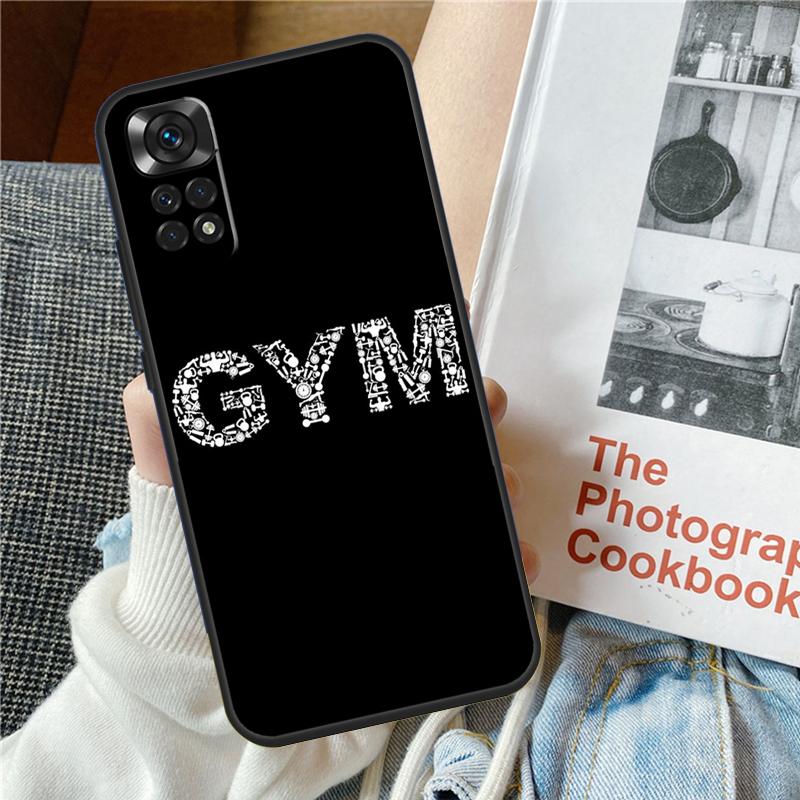 Bodybuilding Gym Fitness Phone Case For Redmi Note 10 9 8 11 12 Pro 9S 10S 11S 12S Cover For Redmi 12 12C 9C 10C 13C