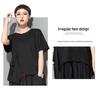 European & American Summer Women's Lace Tassel T-Shirt: Short-Sleeved, High-Street, Ins-Style, Cold Splicing, Irregular Design.