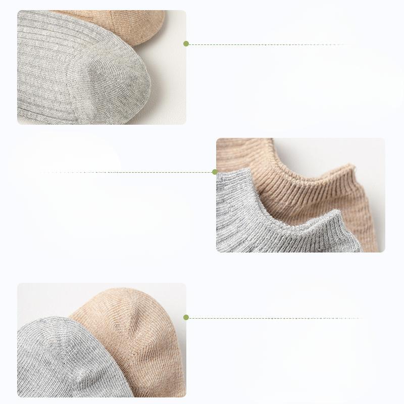 Women's Boat Socks, Short Spring and Autumn Style, Thin Cotton Socks, Shallow-mouthed Short Socks, Anti-slip, Non-dropping and Invisible Socks