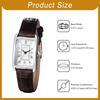 "Women's Waterproof Square Dial Quartz Watch Brown Strap Silver Case Simple Design"