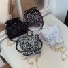 New Japanese Fashion Sequin Shoulder Bag for Girls Shiny Drawstring Crossbody Bag Women Underarm Mini Bucket Bag Phone Purse