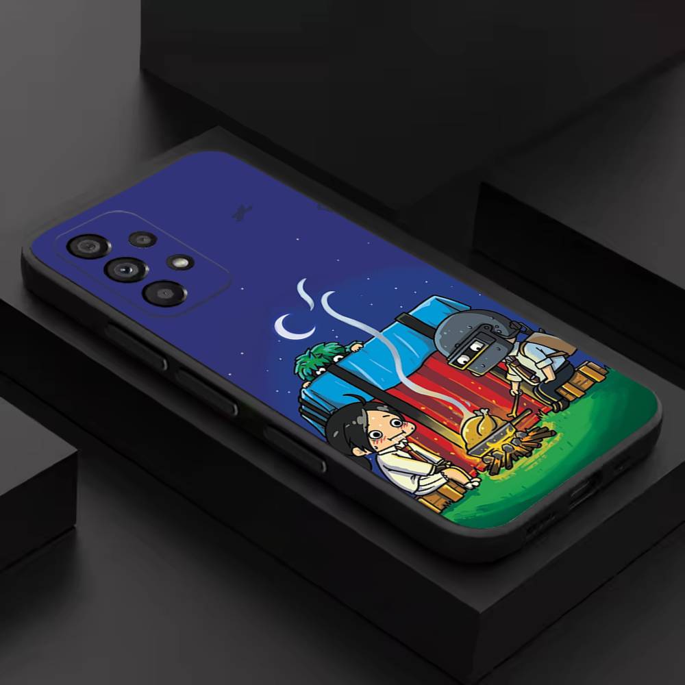 Cute P-PUBG Game Funny Phone Case For Samsung S 9,10,21,30,22,23,24,25,26,Ultra,Plus,Lite,FE,4,5G Black Soft Case