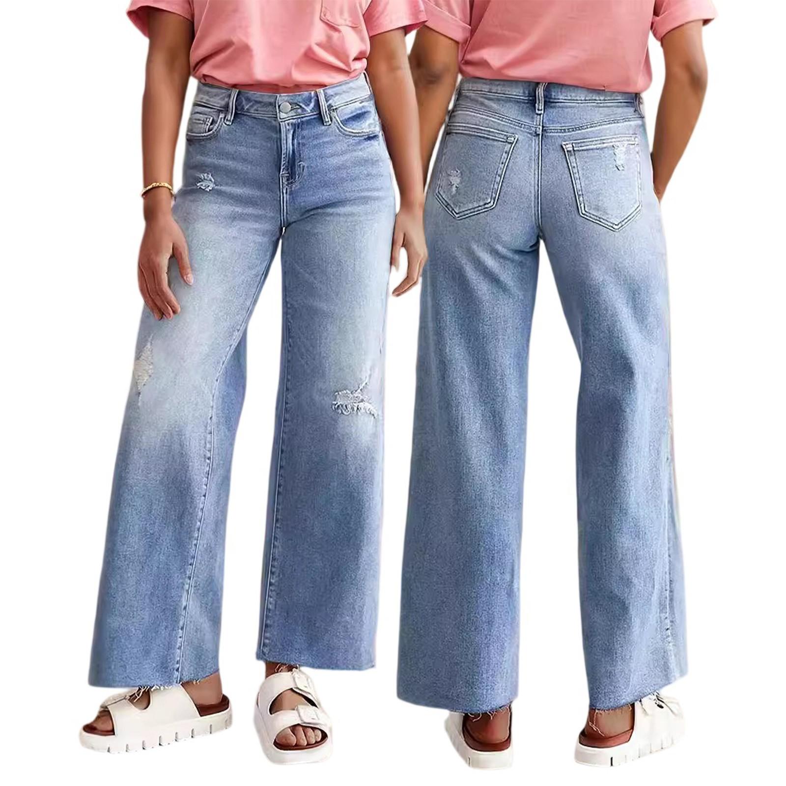 

Women s Denim Classic Versatile High Waist Fashionable Trousers S