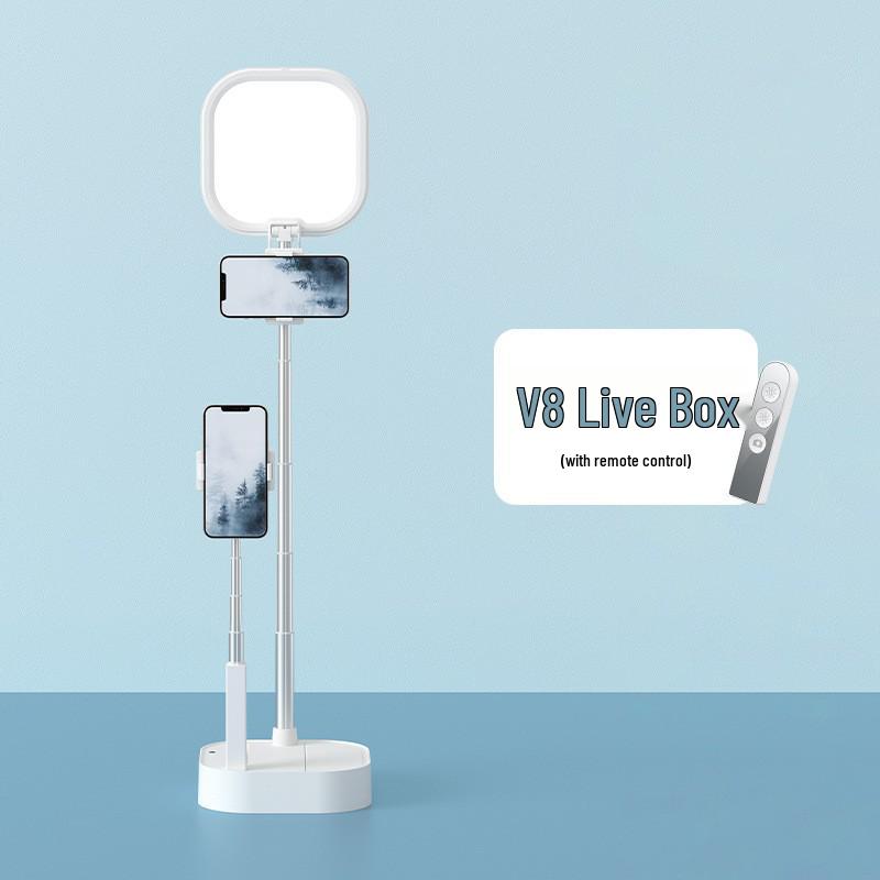 Multifunctional Desktop Phone Bracket with Fill Light – Portable, Retractable for Live Streaming