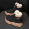 22 autumn and winter velvet cotton shoes British style thickened short boots thick-soled warm snow boots
