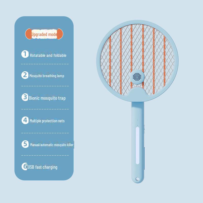 Foldable USB Rechargeable 4-in-1 Electric Mosquito Swatter for Home, Dorm, and Office.