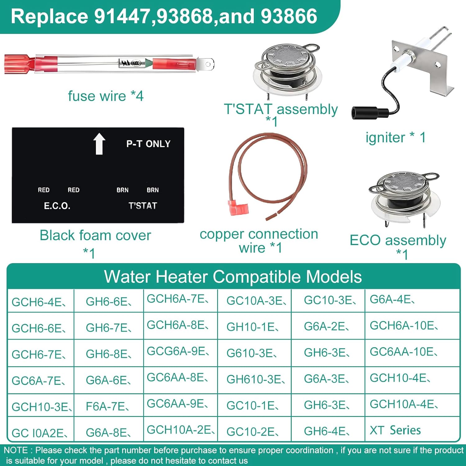 

RV Water Heater Thermal Cutoff Kit with ECO Thermostat Assembly and Water Heater Igniter Compatible with Atwood 93866 91447 93866 Models #GCH6-4E,