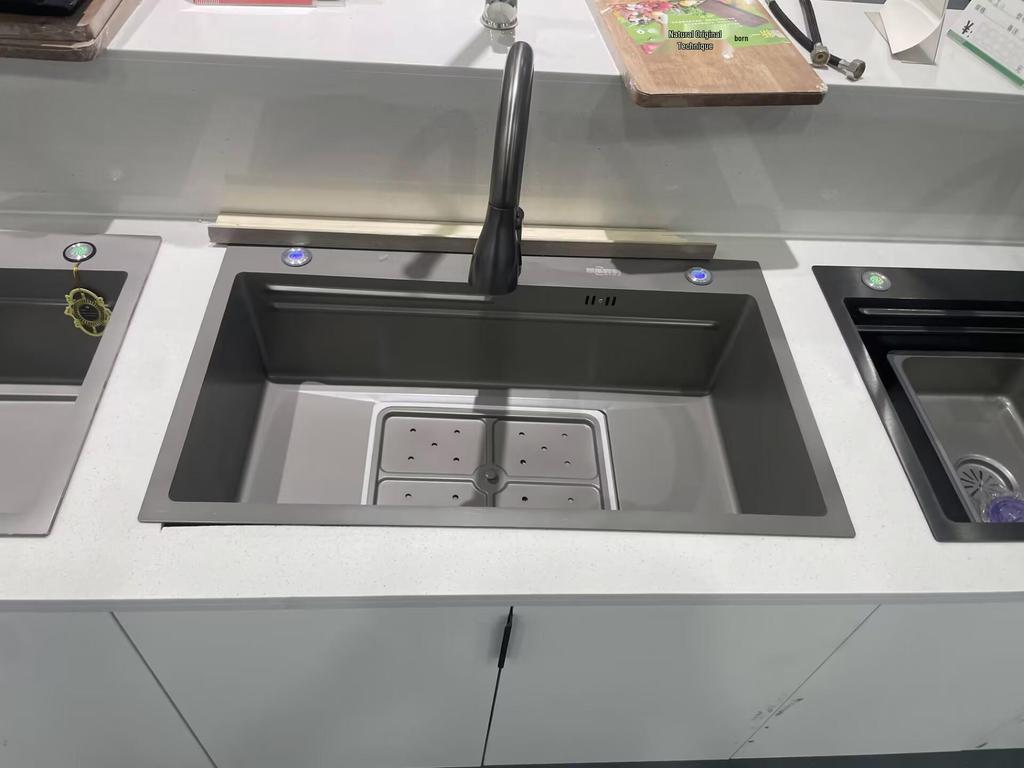 Thickened 304 Stainless Steel Veggie Washer with Digital Display & Honeycomb Design