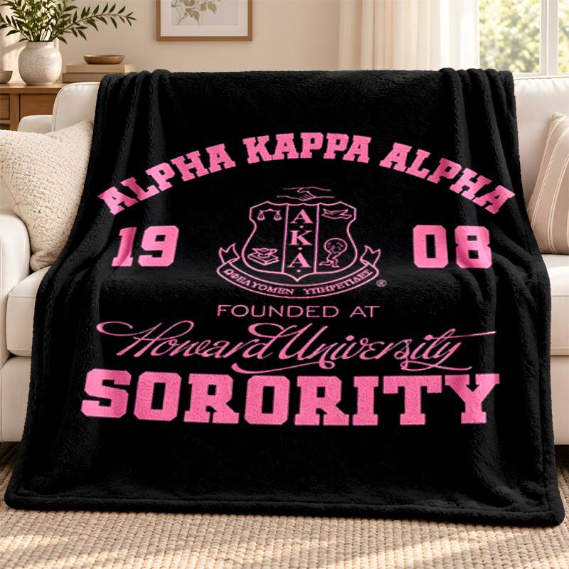 Alpha Kappa Alpha sorority blanket Flannel Blanket Soft Cozy Plush Throw for Sofa Bed Lightweight Home Decoration Outdoor camping