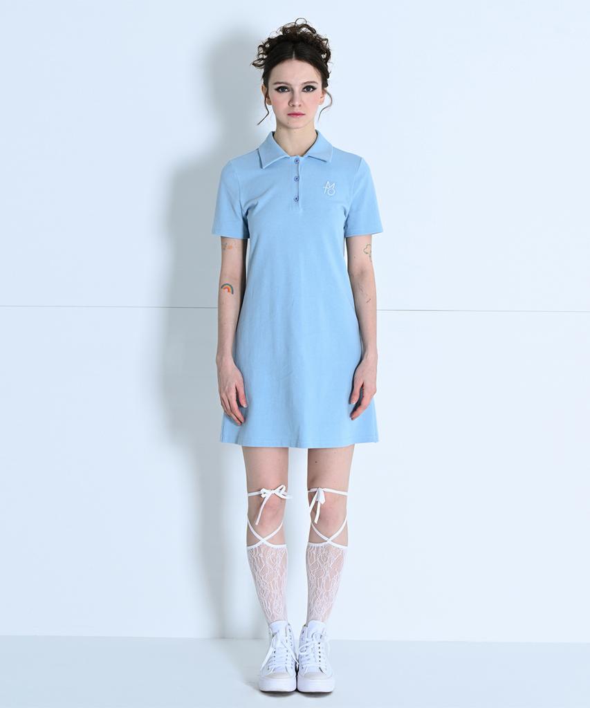 MAKE A TOAST Button Point Pk Embroidered Dress Blue Mbcsop006Bl