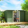 Metall-Werkzeughaus 6,3m³ 280x130x172cm Werkzeugschuppen mit Pultdach Schiebetür Wetterfestes Gartenhaus Outdoor Gartenhaus Schrank für Hinterhof Outdoor