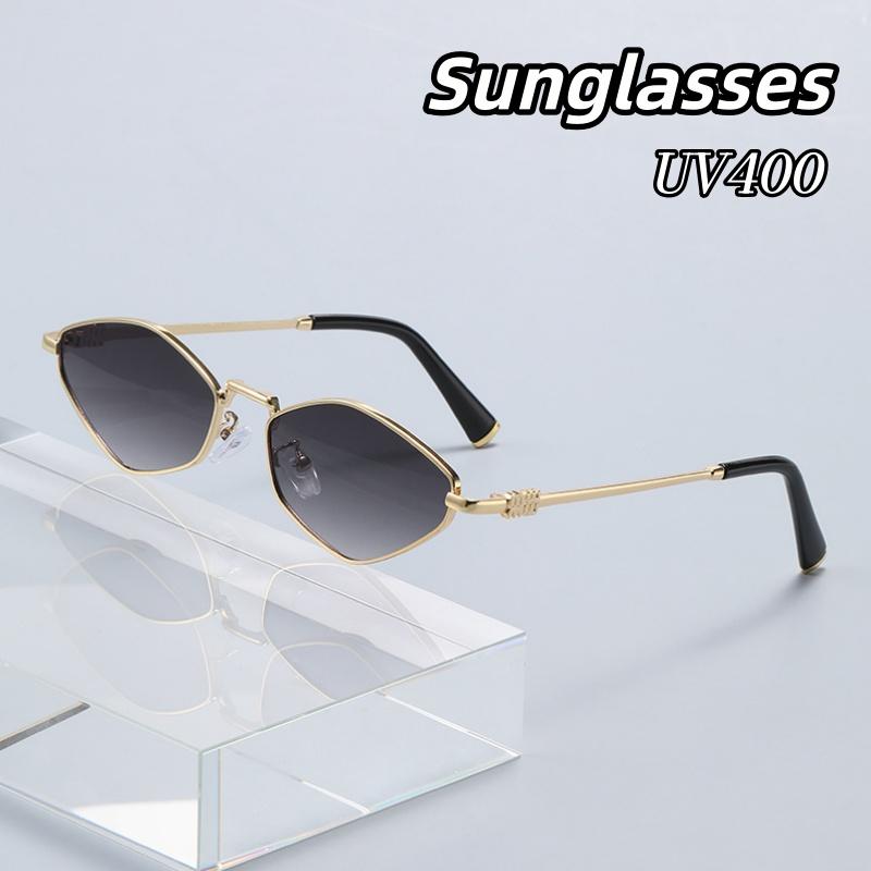 Women's Metal Full Frame Personalized Polygonal Sunglasses Luxury UV Resistant Glasses Street Photography Walk The Show