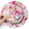 50 Sheets Waterproof Sanrio Pink Sheep Piano Stickers - Decorative Mochi Design