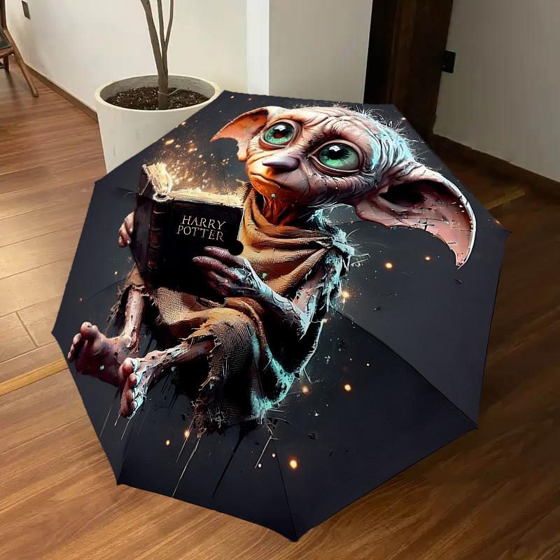 1PC Warner Harry Potter Dobby Umbrella-8-Rib Reinforced, Automatic Open, Lightweight & Durable-A40