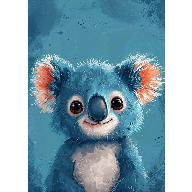 Funny Cute Smile Animals Kitten Koala Fox Lamb Posters Canvas Printing Vintage Wall Art Picture for Living Room Home Decor Gifts