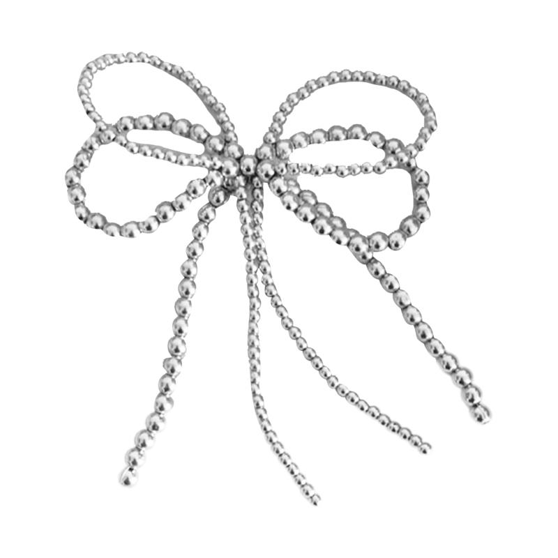 

Элегантный жемчужный бант-шарм для изготовления ювелирных изделий своими руками, брелок, ожерелье, серьги, пряжка для обуви, украшения, аксессуары серебряный