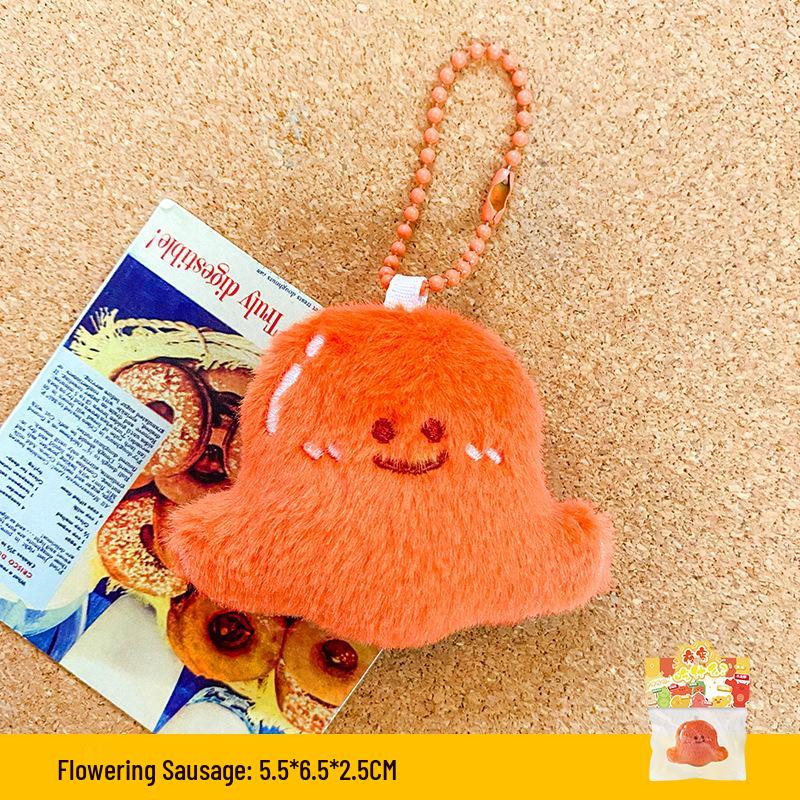 Plush Food Doll Charms: Cute Keychain Ornaments with Squeaky Small Dolls