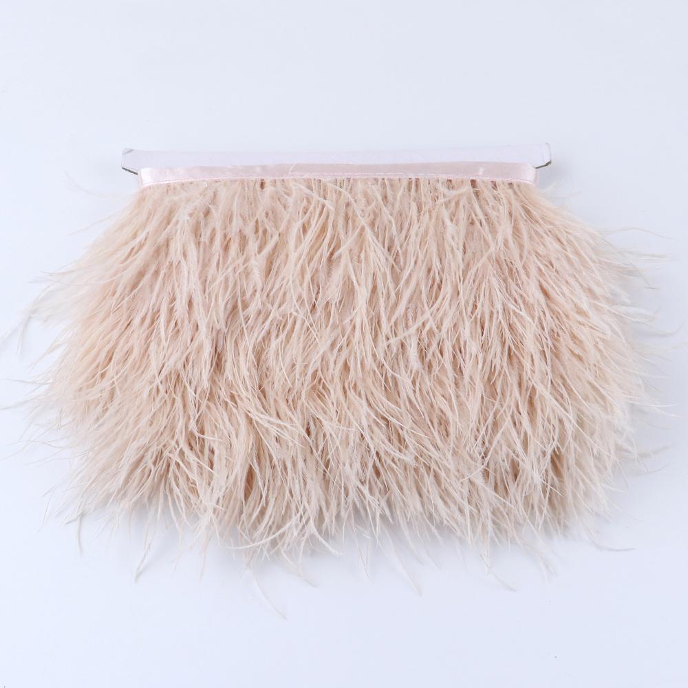 Feather1 Meter Multicolor Ostrich Feathers Trimming Ribbon 8-10cm Natural Feathers for Dress Clothing Dress Decoration Sewing Crafts