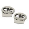 30pcs Metal Alloy Spring Cord Locks Double Hole Drawstring Stoppers End Toggles  For Drawstrings