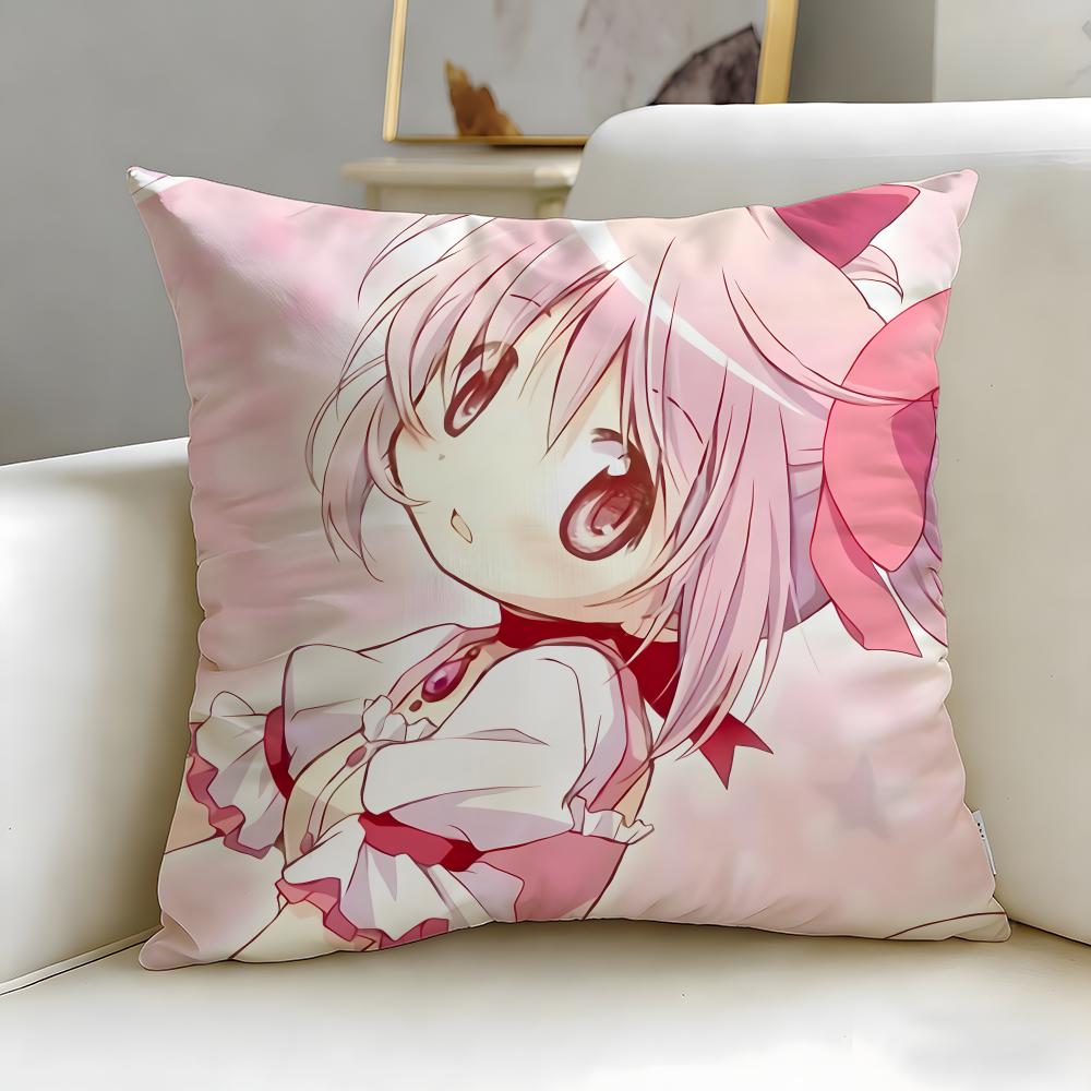 classic anime Puella Magi Madoka Magica Cushion Cover Soft EasyWash Pillow Case Versatile for Couch Bed Travel and Office