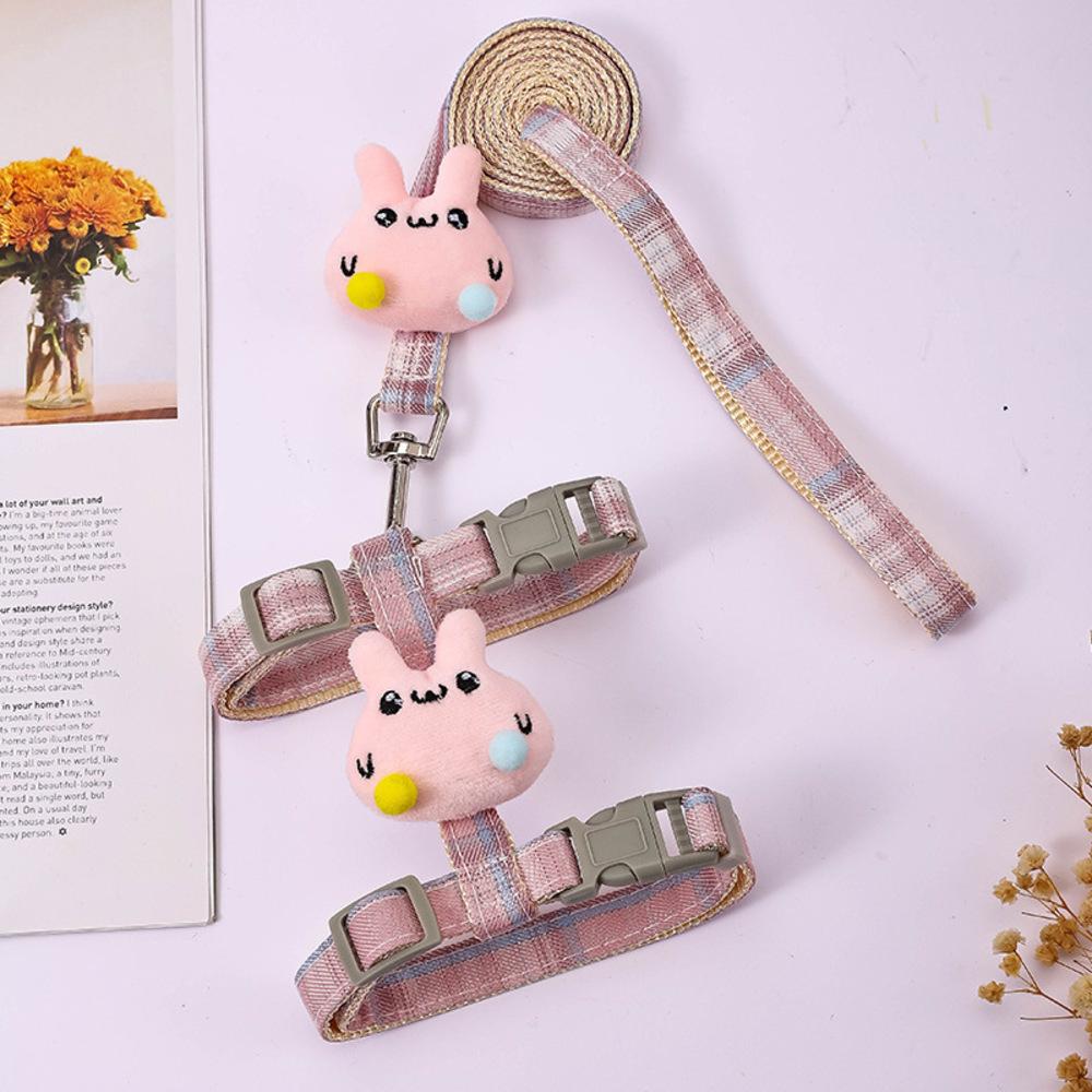 

Регулируемый поводок для кошек, не допускающий разрыва, тяговый трос, мультяшный двухслойный поводок для собак, товары для улицы для домашних животных S розовый