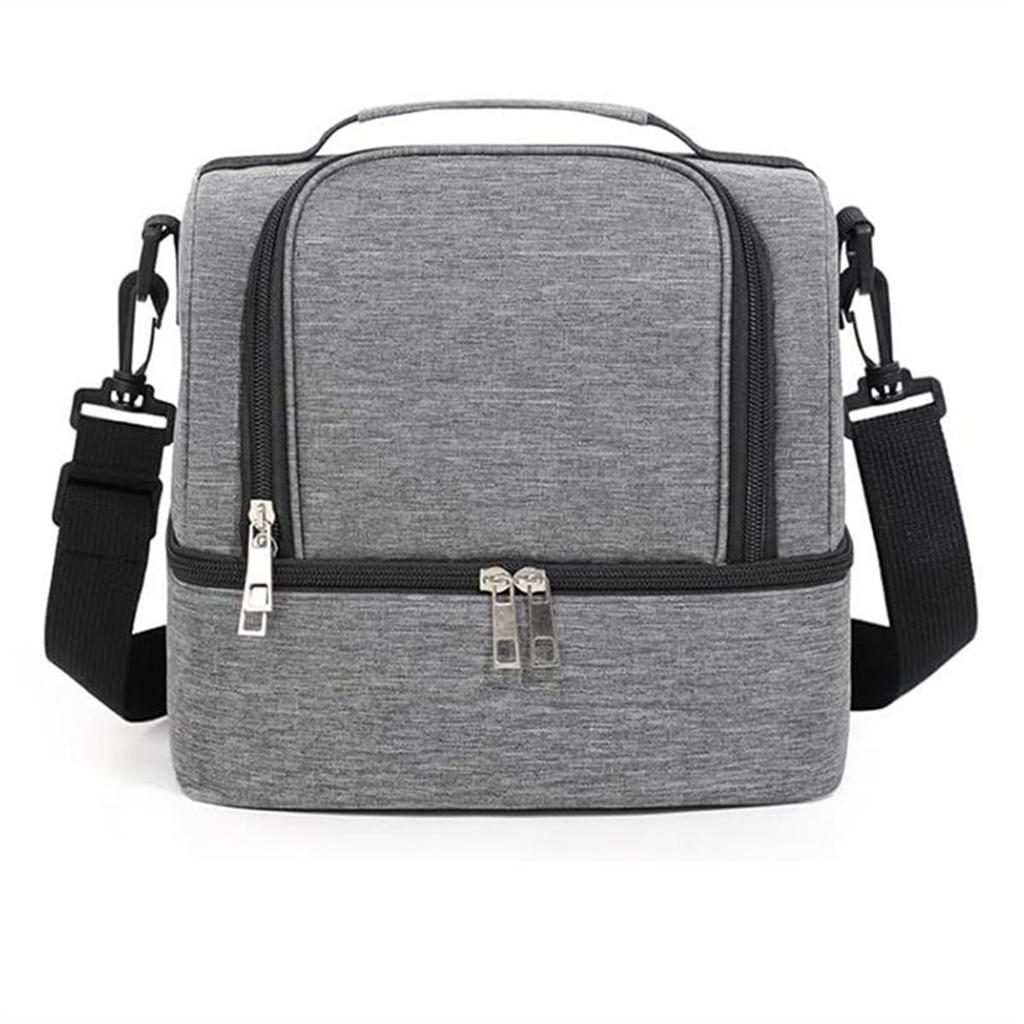 Insulated Lunch Bag for Men & Women, Double-Layer Leakproof Cooler with Adjustable Strap for Office, Picnic, Beach