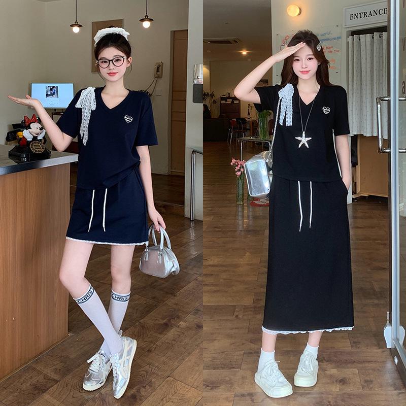 

2026 Elegant V-neck Plus Size Summer Dress: Waist-Cinching, Slimming, Casual, Long/Short Sleeves, Age-Reducing Design L