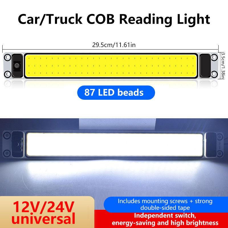 12V-24V Super Bright Waterproof LED Truck Roof Light Car COB Roof Interior Light Van LED Reading Light 87 108 54 LED Chips