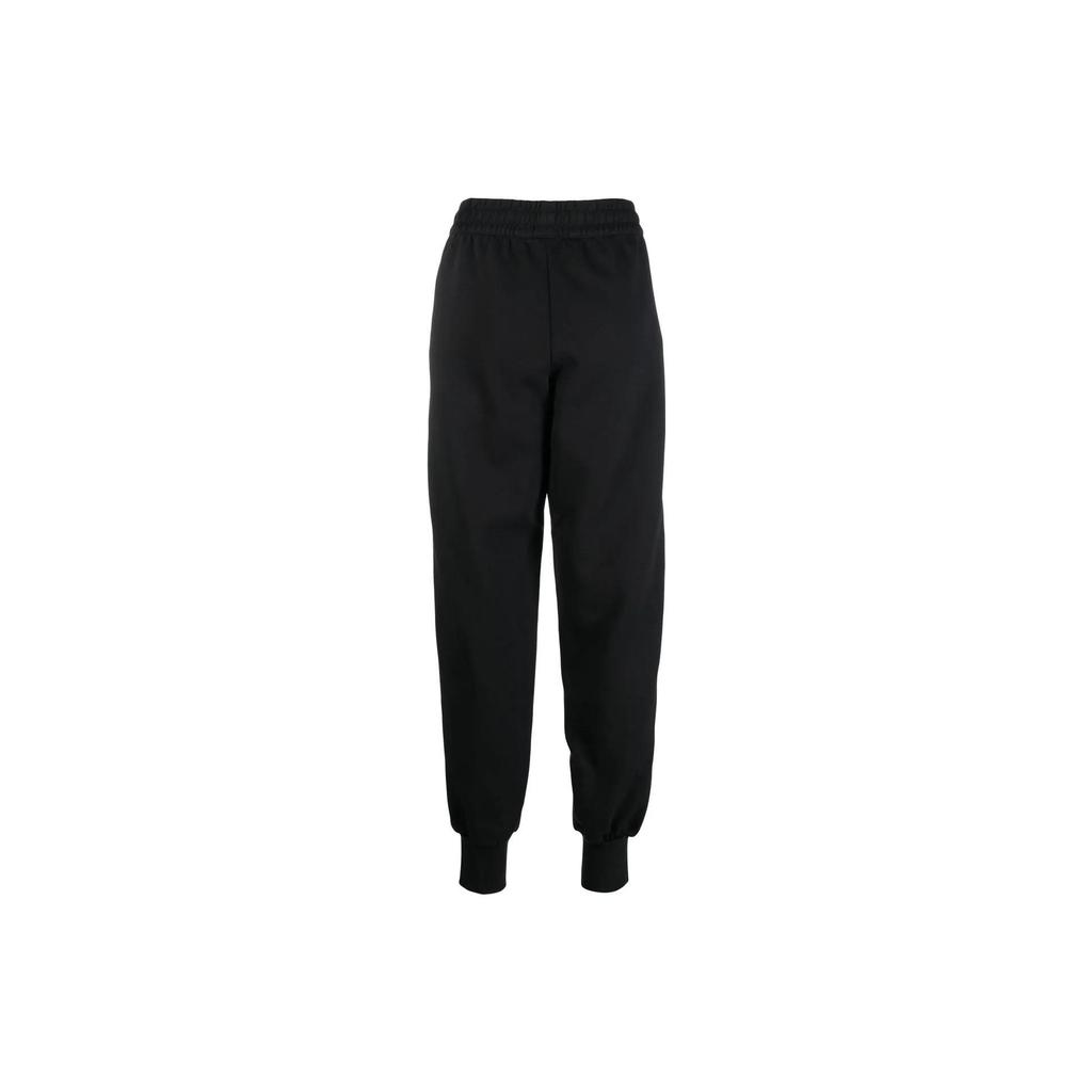 adidas Originals Trefoil Logo Print Elastic Waist Cuffed Pants Women Pants Black HK5064