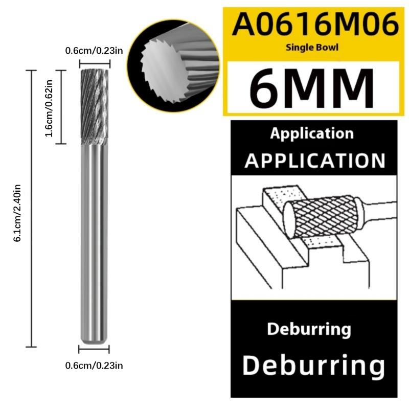 Efficient Chip Removal Rotary File Milling Cutter up to 50000RPM Suitable for Steel Aluminum Wood Rust Removal Deburring